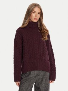 Barbour Golf Embleton LKN1692RE88 Bordowy Regular Fit. Czerwone golfy Barbour, bez wzorów, z wełny. Za 449,99 zł.