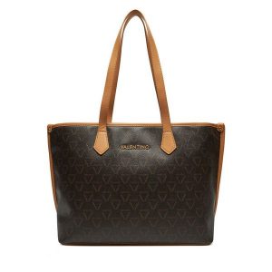 Torebka Valentino. Brązowe shopper bag Valentino, bez wzorów, bez dodatków. Za 399,99 zł.
