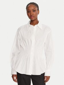 French Connection Koszula 72ZDP Biały Regular Fit. Białe koszule French Connection, bez wzorów, z bawełny, bez kołnierzyka, bez ramiączek. Za 229,99 zł.