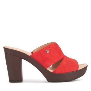 Klapki Lasocki. Czerwone klapki Lasocki, bez wzorów, bez obcasa. Za 169,99 zł.