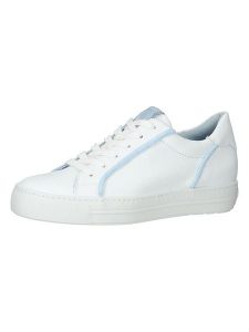 Paul Green Skórzane sneakersy w kolorze biało-błękitnym rozmiar: 40. Białe trampki Paul Green, bez wzorów, bez zapięcia. Za 249,76 zł.