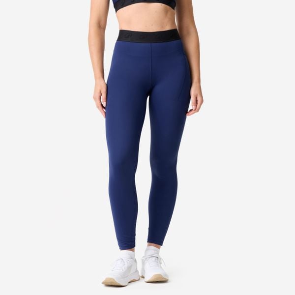 Legginsy fitness damskie Domyos. Niebieskie legginsy DOMYOS, bez wzorów, z elastanu. Za 119,98 zł.