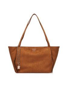 Guess Torebka Devon HWSG97 45230 Brązowy jasny. Brązowe shopper bag Guess, z aplikacjami, z materiału, bez dodatków. Za 634,99 zł.