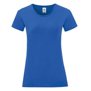 Koszulka Damska Iconic 150. Niebieskie bluzki FRUIT OF THE LOOM, xs, bez wzorów, sportowe, bez kołnierzyka, bez ramiączek. Za 28,99 zł.