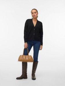 Vero Moda Kardigan w kolorze czarnym rozmiar: S. Czarne kardigany Vero Moda, z materiału. Za 95,69 zł.