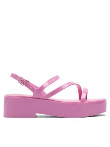 Jenny Fairy Sandały WSS20963-01 Różowy. Czerwone sandały Jenny Fairy, bez wzorów, z syntetyku, bez obcasa, na płaskiej podeszwie, bez zapięcia. Za 139,99 zł.