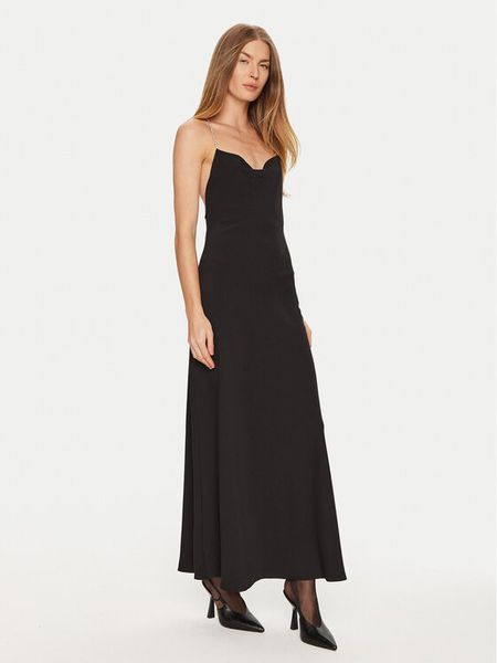 Eleh Sukienka wieczorowa E00312 Czarny Regular Fit. Czarne kombinezony Eleh, xs, bez wzorów, z syntetyku, wizytowe, bez kołnierzyka, bez ramiączek. Za 319,99 zł.