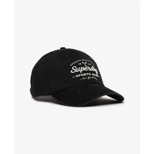 Damska czapka z daszkiem Superdry Vintage Club. Czarne czapki Superdry, bez wzorów, vintage. Za 132,80 zł.