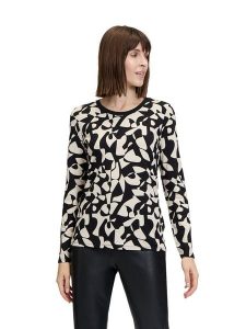 Betty Barclay Koszulka w kolorze czarno-kremowym rozmiar: 44. Brązowe bluzki Betty Barclay, bez wzorów, bez kołnierzyka, bez ramiączek. Za 69,99 zł.