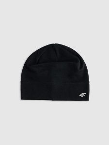 4F Wełniana czapka beanie w kolorze czarnym rozmiar: S/M. Czarne czapki 4f, bez wzorów, ze skóry. Za 70,24 zł.