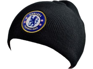Czapka zimowa Chelsea Londyn - licencjonowana. Czarne czapki CHELSEA, bez wzorów, z materiału. Za 97,99 zł.