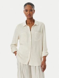 ONLY Koszula Asmin 15349102 Beżowy Regular Fit. Brązowe koszule ONLY, s, bez wzorów, z wiskozy, bez kołnierzyka, bez ramiączek. Za 189,99 zł.