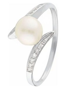 CARATELLI Złoty pierścionek "Fenoa" z diamentami i perłą rozmiar: 56. Białe pierścionki CARATELLI, z diamentem, złote. Za 1 217,99 zł.