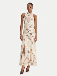 Bardot Sukienka wieczorowa Leanna 60373DB1 Écru Slim Fit. Sukienki Bardot, s, bez wzorów, z syntetyku, wizytowe, bez kołnierzyka, bez ramiączek. Za 529,99 zł.