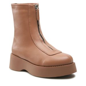 Botki Jenny Fairy. Brązowe botki Jenny Fairy, bez wzorów, bez obcasa, na płaskiej podeszwie, bez zapięcia. Za 119,97 zł.