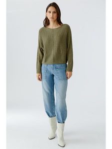 Oui Sweter w kolorze khaki rozmiar: 38. Brązowe swetry oversize Oui, bez wzorów, bez ramiączek. Za 113,90 zł.