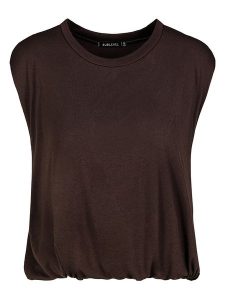 Sublevel Top w kolorze ciemnobrązowym rozmiar: L/XL. Brązowe topy Sublevel, l, bez wzorów, bez kołnierzyka, bez ramiączek. Za 74,46 zł.