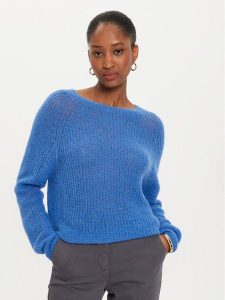 Marella Sweter Nievo 2423366254 Niebieski Regular Fit. Niebieskie swetry klasyczne Marella, s, z syntetyku, bez kołnierzyka. Za 419,99 zł.