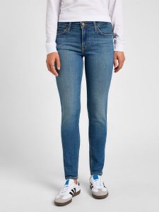LEE DAMSKIE SPODNIE JEANSOWE LEE SCARLETT MID DUST 112355242. Jeansy Lee, bez wzorów, z jeansu. Za 199,99 zł.