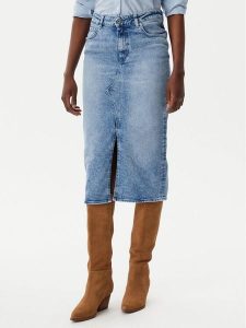 Mustang Spódnica jeansowa Eureka 1016225 Niebieski Slim Fit. Niebieskie spódnice Mustang, bez wzorów, z bawełny. Za 189,99 zł.