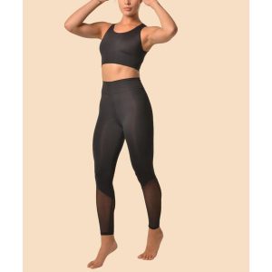 Legginsy deportivo comprensivo Chiara. Czarne legginsy Anaissa, bez wzorów, z elastanu. W wyprzedaży za 200,00 zł.