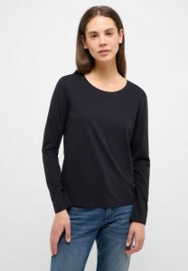 MUSTANG ELLY DAMSKI T-SHIRT Z DŁUGIM RĘKAWEM LONGSLEEVE BLACK 1013931 4142. Czarne t-shirty Mustang, xs, bez wzorów, bez kołnierzyka, bez ramiączek. Za 89,99 zł.