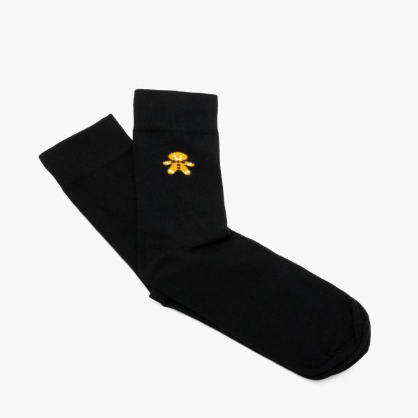 Świąteczne skarpety unisex. Czarne skarpetki Ryłko, bez wzorów, z bawełny. Za 24,99 zł.