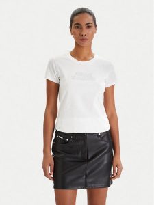 Armani Exchange T-Shirt XW002293 AF17173 U0002 Biały Slim Fit. Białe t-shirty Armani Exchange, xl, bez wzorów, z bawełny, bez kołnierzyka, bez ramiączek. Za 282,64 zł.