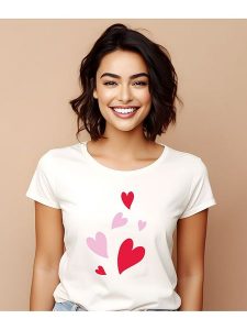 WOOOP Koszulka "Hearts" w kolorze białym rozmiar: XL. Białe bluzki Wooop, xl, bez wzorów, z bawełny, bez kołnierzyka, bez ramiączek. Za 74,63 zł.