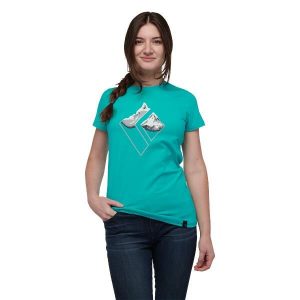Koszulka damska Black Diamond Mountain Logo Tee T-shirt. Zielone bluzki Black Diamond, xl, bez wzorów, bez kołnierzyka, bez ramiączek. Za 212,00 zł.