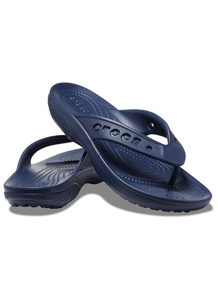 Crocs Japonki "Baya II" w kolorze granatowym rozmiar: 41/42. Niebieskie klapki Crocs, bez wzorów, z tworzywa sztucznego, z otwartym noskiem, bez obcasa. Za 87,19 zł.