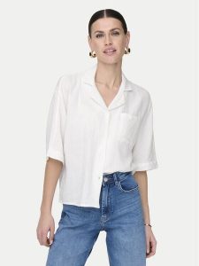 ONLY Koszula Thyra 15267839 Biały Regular Fit. Białe koszule ONLY, xs, bez wzorów, z bawełny, bez kołnierzyka, bez ramiączek. Za 139,99 zł.