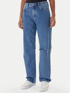 Calvin Klein Jeans Jeansy LV047E609G Granatowy Regular Fit. Niebieskie jeansy Calvin Klein Jeans, bez wzorów, z bawełny. Za 409,99 zł.