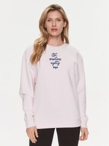 Guess Bluza Destiny W4RQ10 K9Z21 Różowy Regular Fit. Czerwone bluzy Guess, xs, z aplikacjami, z bawełny, bez kaptura. Za 339,99 zł.