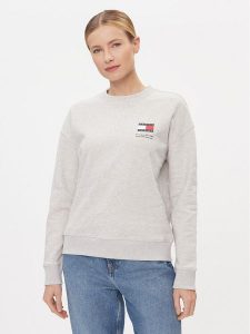 Tommy Jeans Bluza Graphic Flag DW0DW17328 Szary Boxy Fit. Szare bluzy Tommy Jeans, l, bez wzorów, z bawełny, bez kaptura. Za 299,99 zł.