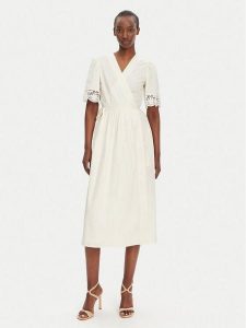 TWINSET Sukienka codzienna 251TT2091 Écru Loose Fit. Sukienki Twinset, na co dzień, bez wzorów, z bawełny, bez kołnierzyka, bez ramiączek, proste. Za 579,99 zł.