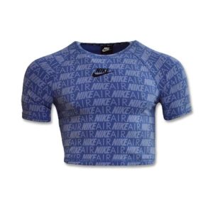 Koszulka Nike Air AOP Top Wmns - AR3445-458. Fioletowe topy Nike, bez wzorów, sportowe, bez kołnierzyka, bez ramiączek. Za 129,95 zł.
