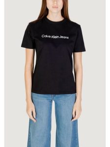 Calvin Klein Jeans T-Shirt A- INST. LOGO CLASSI Czarny Casual Fit. Czarne t-shirty Calvin Klein Jeans, l, bez wzorów, z jeansu, bez kołnierzyka, bez ramiączek. Za 169,99 zł.