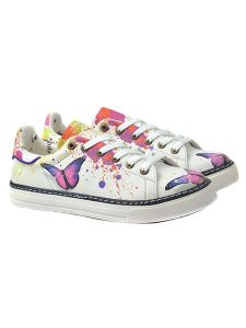 Goby Skórzane sneakersy w kolorze białym ze wzorem rozmiar: 39. Białe trampki Goby, bez wzorów, bez zapięcia. Za 259,13 zł.
