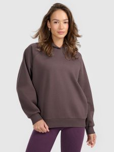 4F Bluza dresowa nierozpinana z kapturem damska - brązowa S. Brązowe bluzy 4f, s, bez wzorów, z dresówki, z kapturem. Za 159,99 zł.