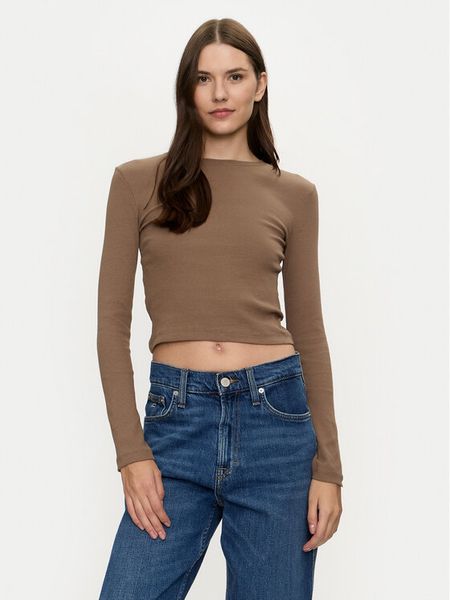 Brave Soul Bluzka LLT-624LILETH2 Brązowy Regular Fit. Brązowe bluzki Brave Soul, l, bez wzorów, z bawełny, bez kołnierzyka, bez ramiączek. Za 79,99 zł.