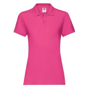 Damska Koszulka Polo Premium Plain. Czerwone koszulki sportowe FRUIT OF THE LOOM, bez wzorów, bez ramiączek. Za 55,99 zł.