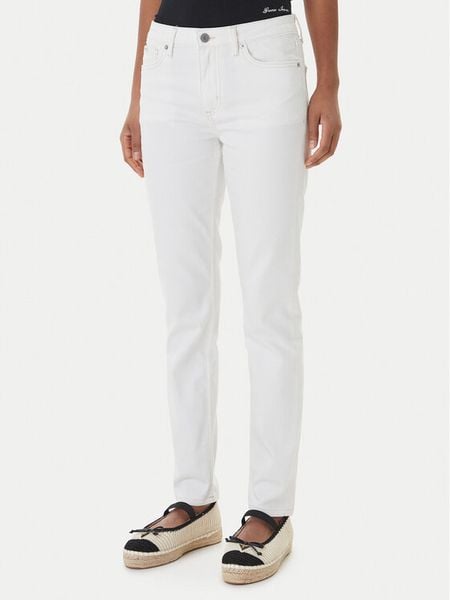 Guess Jeans Jeansy W6GA92 D7871 Biały Skinny Fit. Białe jeansy Guess Jeans, z aplikacjami, z bawełny. Za 349,99 zł.