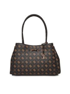 Guess Torebka Carrie Logo HWGP98 98220 Brązowy. Brązowe shopper bag Guess, z aplikacjami, ze skóry, bez dodatków. Za 719,99 zł.