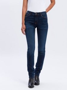 Cross Jeans Dżinsy - Slim fit - w kolorze granatowym rozmiar: W29/L32. Niebieskie jeansy Cross Jeans, z aplikacjami, z jeansu, z podwyższonym stanem. Za 122,96 zł.