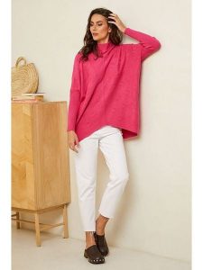 Soft Cashmere Sweter w kolorze różowym rozmiar: 38/40. Różowe swetry oversize Soft Cashmere, bez wzorów, z kaszmiru, bez ramiączek. Za 104,99 zł.