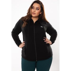Bluza fitness damska Rough Radical Universal Hoodie Plus size. Czarne bluzy ROUGH RADICAL, plus size, bez wzorów, bez kaptura. Za 179,90 zł.
