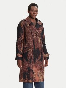 Desigual Płaszcz przejściowy Brushed Lacroix 25WWEW05 Brązowy Loose Fit. Brązowe płaszcze Desigual, s, bez wzorów, z bawełny, bez kaptura. Za 959,99 zł.