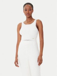 Guess Top O5BR01 Z1282 Écru Regular Fit. Topy Guess, xs, z aplikacjami, z syntetyku, bez kołnierzyka, bez ramiączek. Za 189,99 zł.
