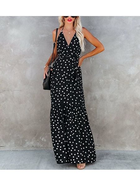 LA Angels Sukienka w kolorze czarno-białym rozmiar: L. Czarne sukienki LA Angels, na imprezę, l, bez wzorów, z tkaniny, bez kołnierzyka, bez ramiączek, maxi. Za 161,34 zł.